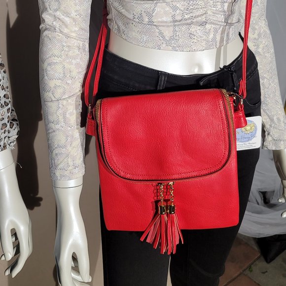 Handbags - Red and Gold Crossbody Bag!!